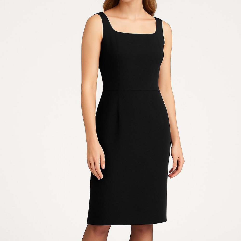 Ann Taylor Black Sleeveless Sheath Dress-2P
